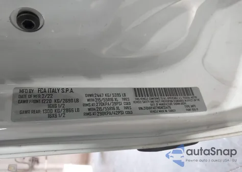 2022 Ram Promaster City Cargo Van z USA, uszkodzony, nr VIN ZFBHRFAB7N6W35476